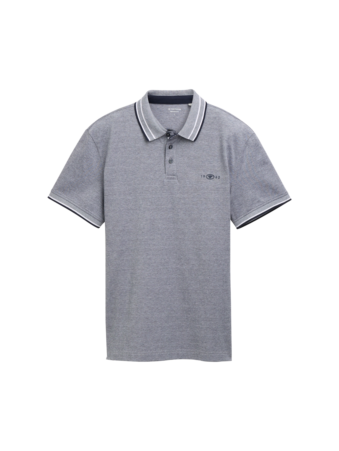 TOM TAILOR Herren Piqué Poloshirt mit Stretch, blau, Meliert, Gr. M von Tom Tailor