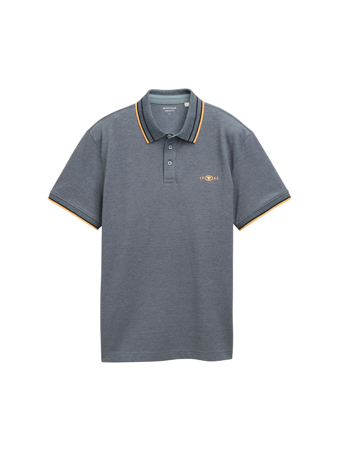 TOM TAILOR Herren Piqué Poloshirt mit Stretch, grau, Uni, Gr. L von Tom Tailor