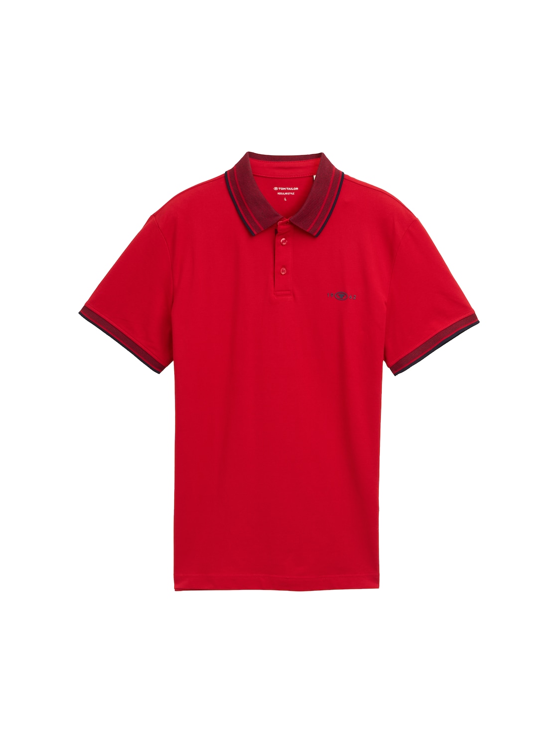 TOM TAILOR Herren Piqué Poloshirt mit Stretch, rot, Uni, Gr. M von Tom Tailor