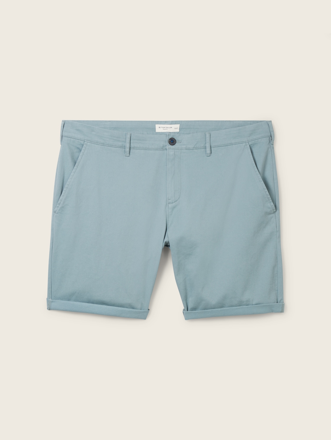 TOM TAILOR Herren Plus - Chino Shorts, grün, Uni, Gr. 46 von Tom Tailor