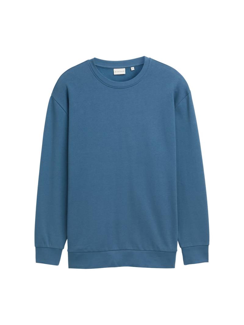 TOM TAILOR Herren Plus Size - Basic Sweatshirt in Unifarben, blau, Uni, Gr. 5XL von Tom Tailor