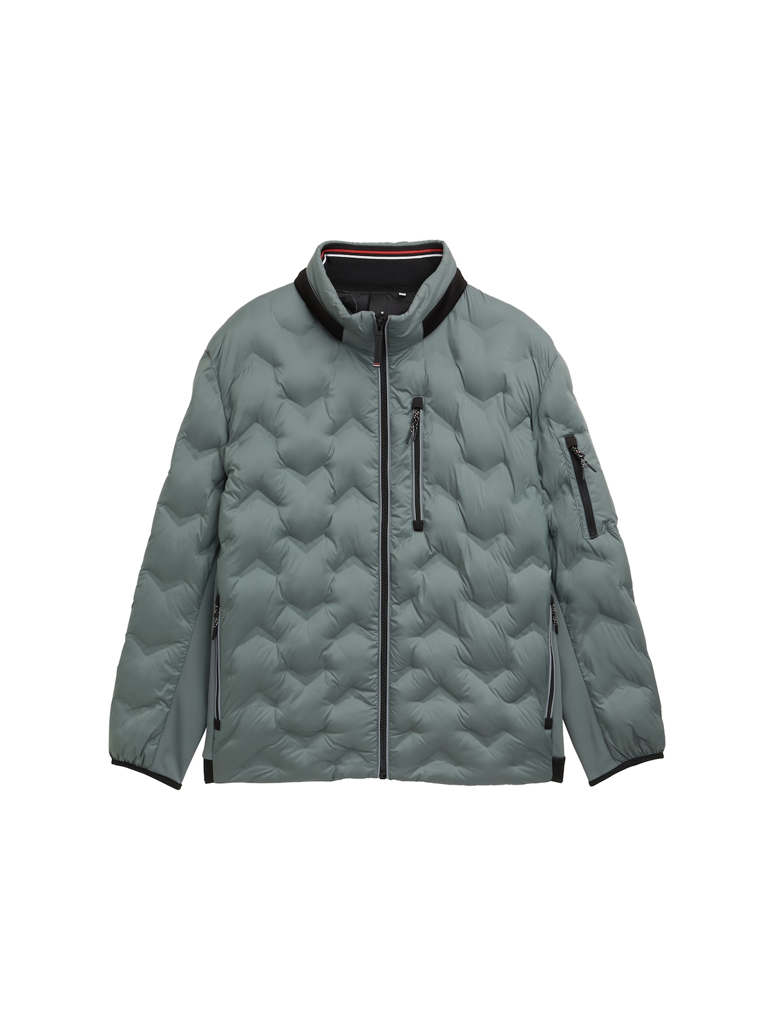 TOM TAILOR Herren Plus Size - Hybrid Lightweight Steppjacke mit verstaubarer Kapuze, grün, Uni, Gr. 2XL von Tom Tailor