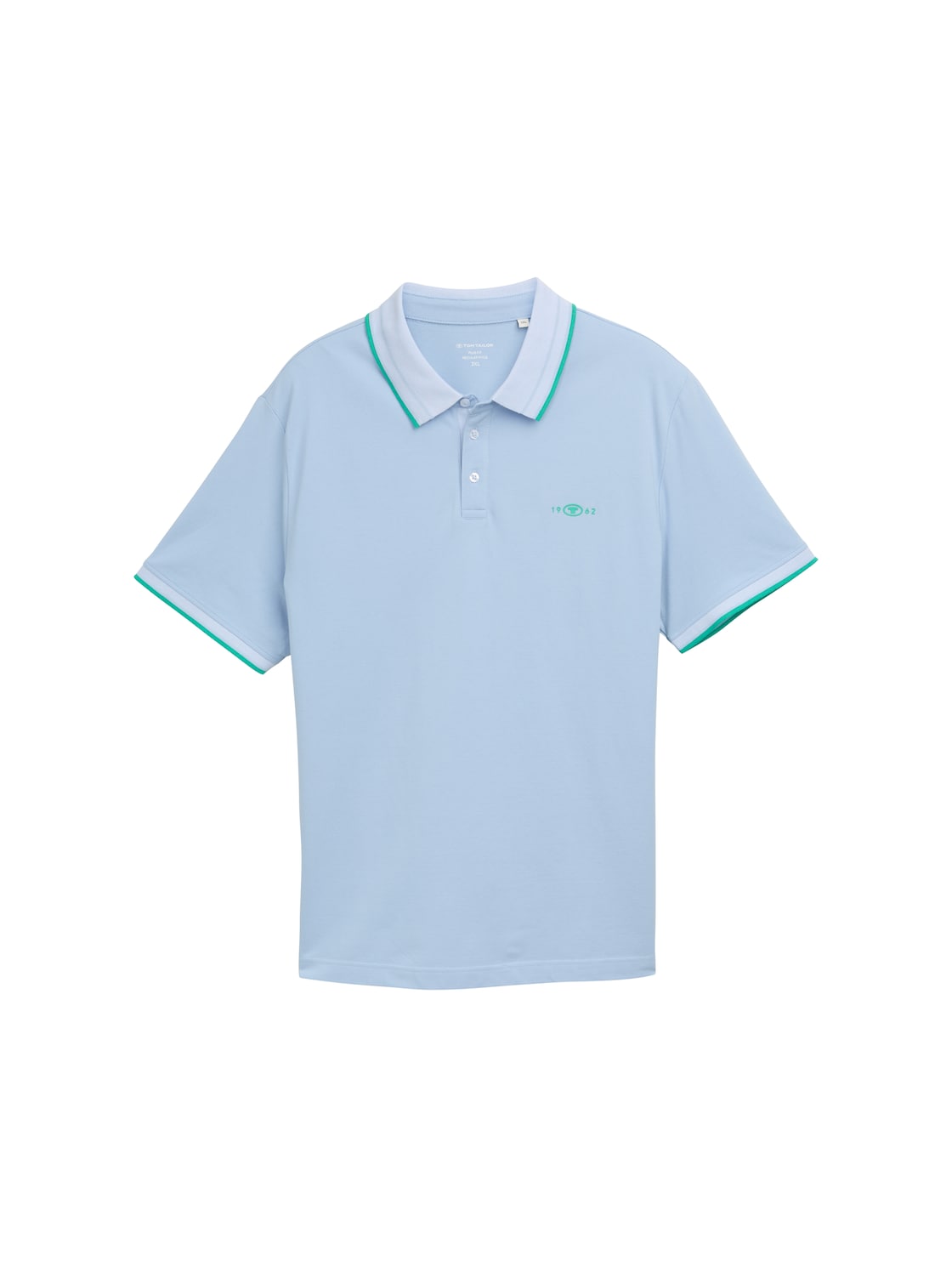 TOM TAILOR Herren Plus Size - Piqué Poloshirt mit Stretch, blau, Uni, Gr. 2XL von Tom Tailor