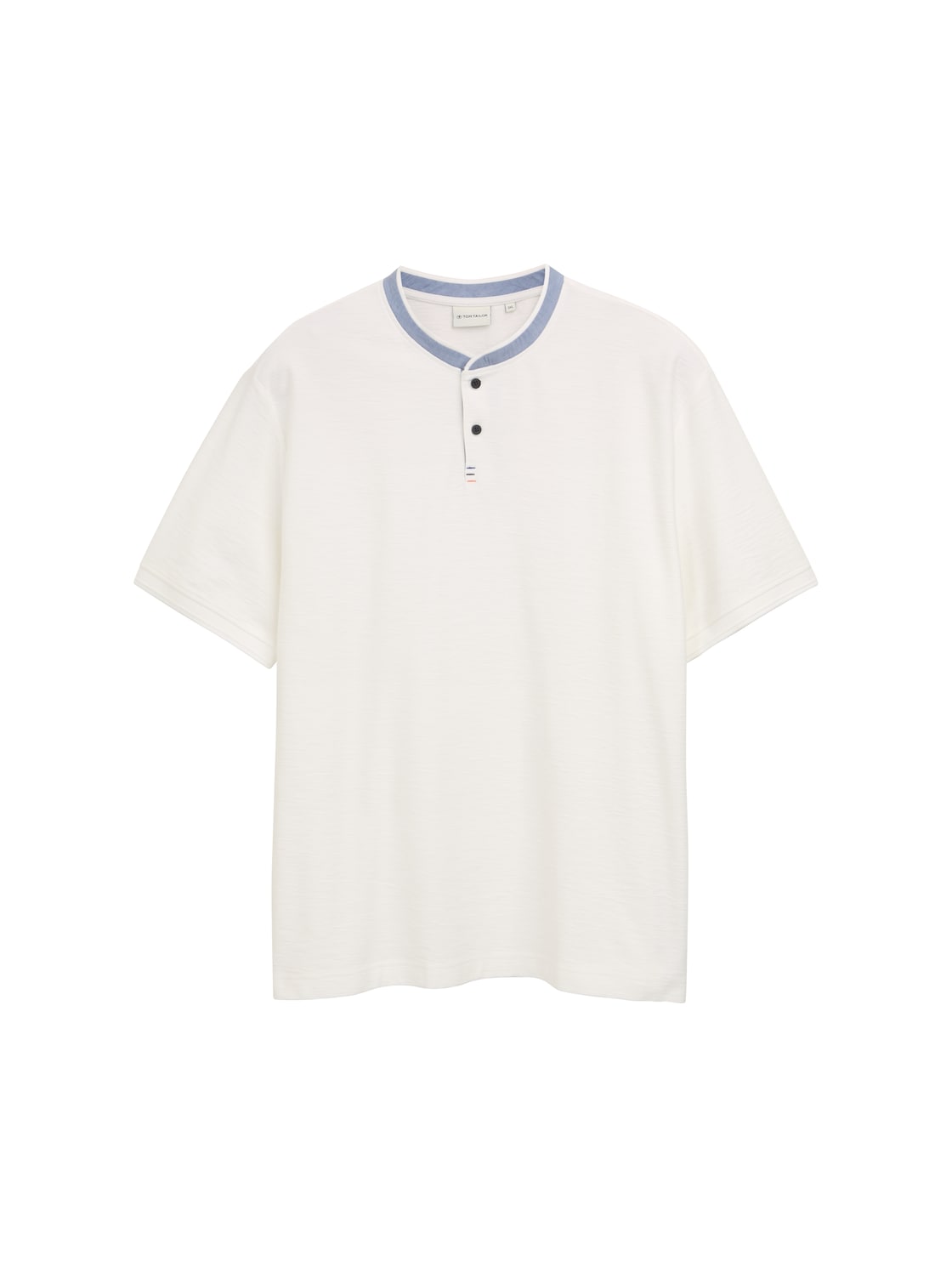 TOM TAILOR Herren Plus Size - Poloshirt mit Stehkragen, weiß, Uni, Gr. 2XL von Tom Tailor