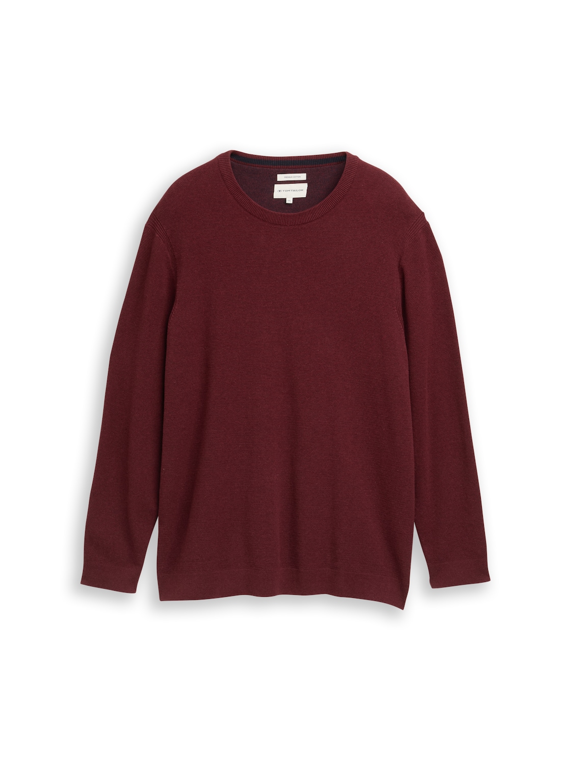 TOM TAILOR Herren Plus Size - Strickpullover aus Baumwolle, rot, Meliert, Gr. 4XL von Tom Tailor