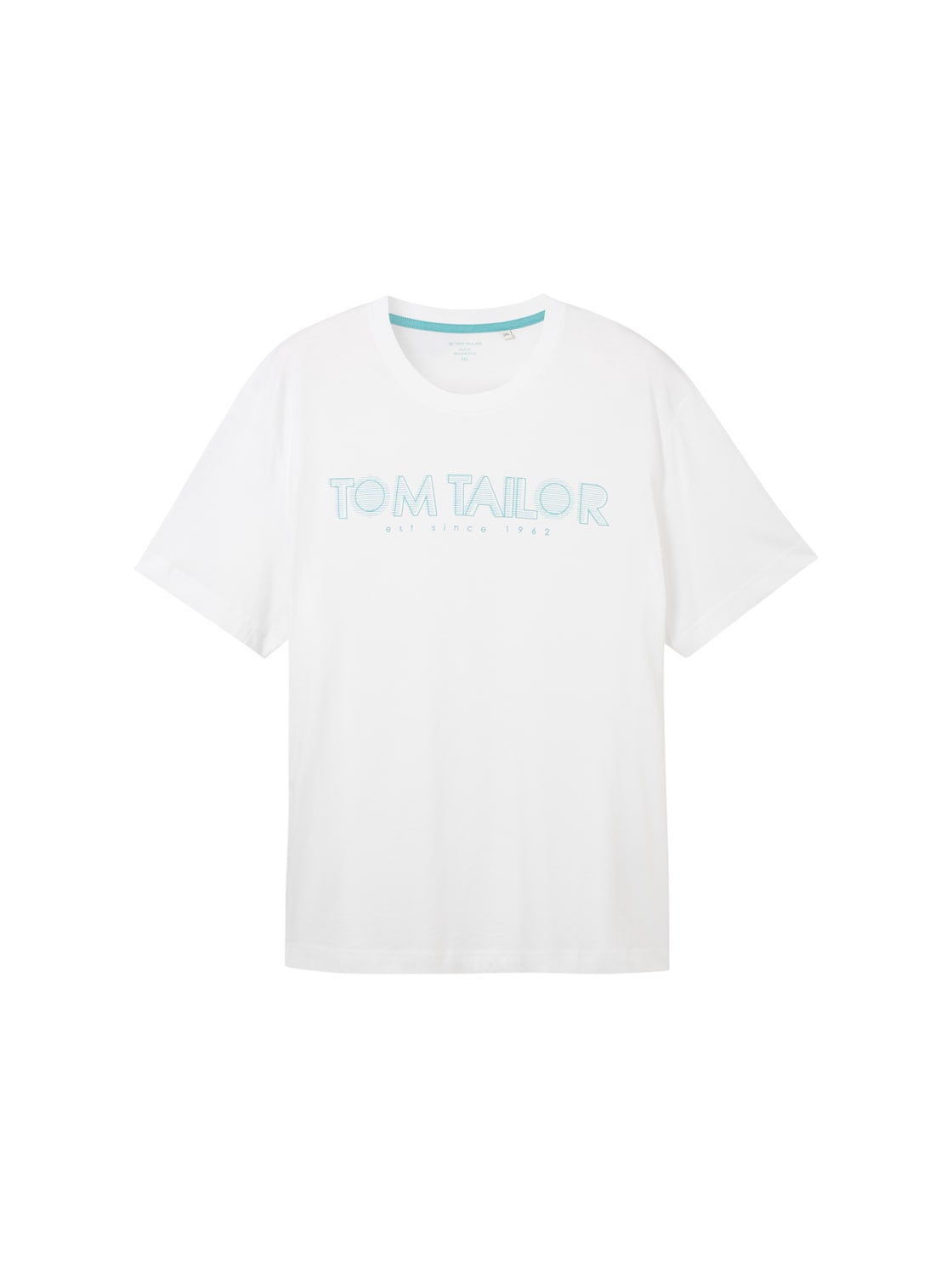 TOM TAILOR Herren Plus - T-Shirt mit Logo Print, weiß, Logo Print, Gr. 3XL von Tom Tailor