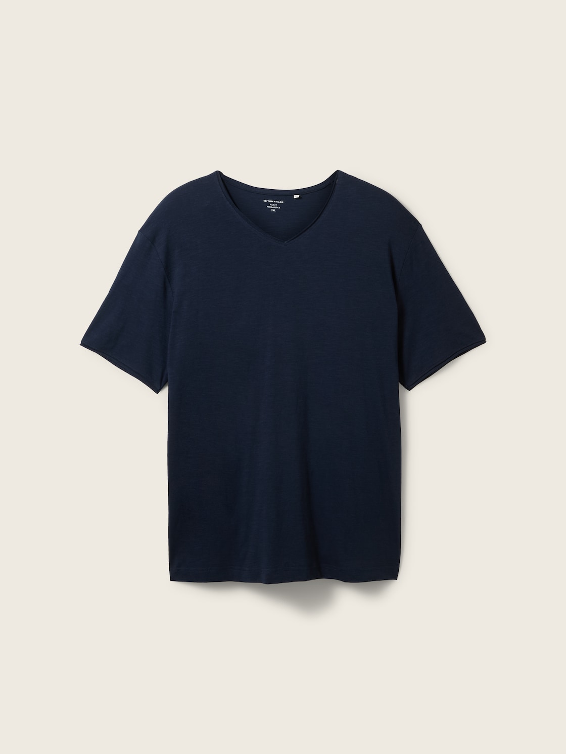 TOM TAILOR Herren Plus - T-Shirt mit V-Ausschnitt, blau, Uni, Gr. 2XL von Tom Tailor