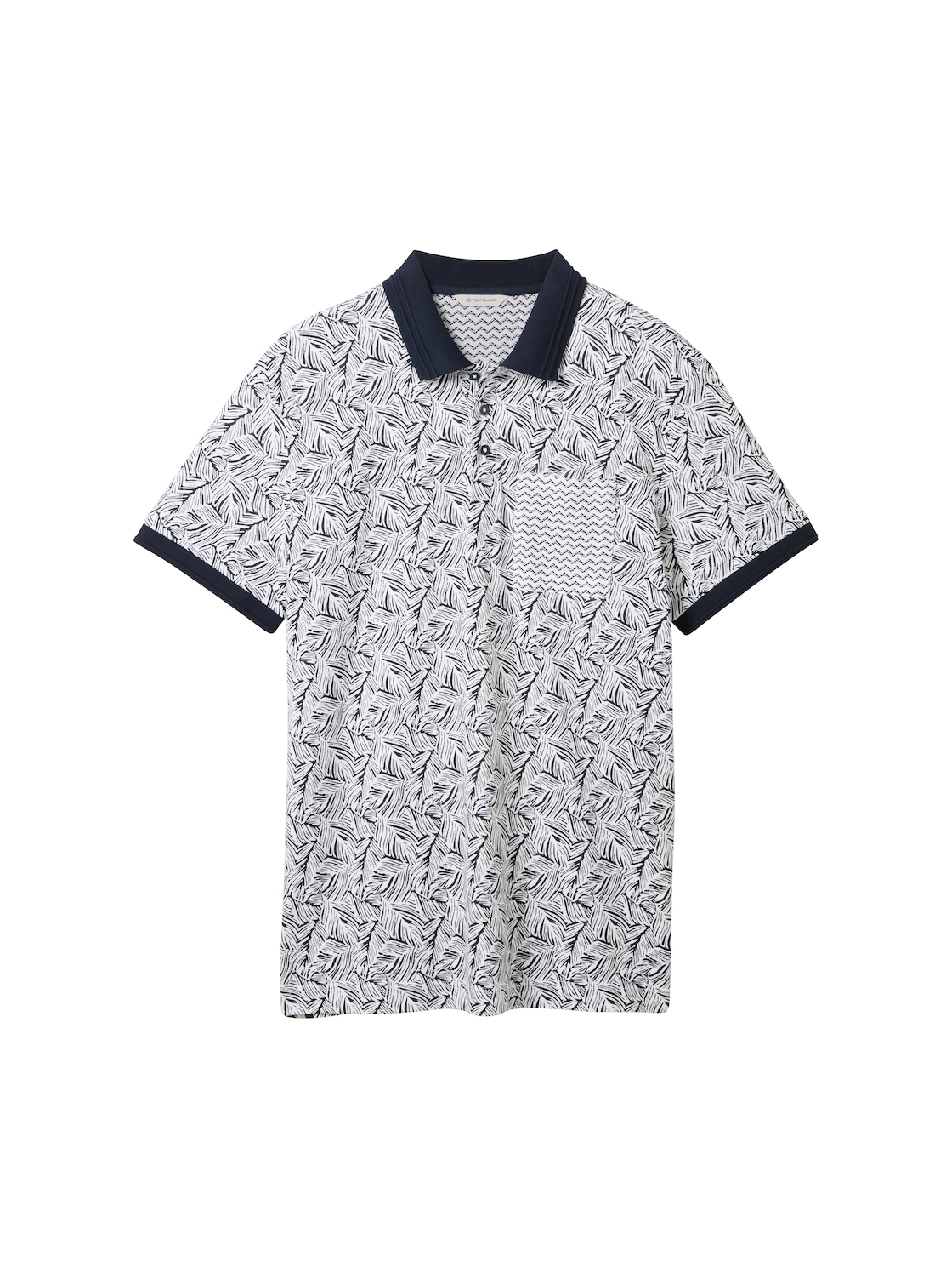 TOM TAILOR Herren Poloshirt mit Allover Print, blau, Allover Print, Gr. L von Tom Tailor