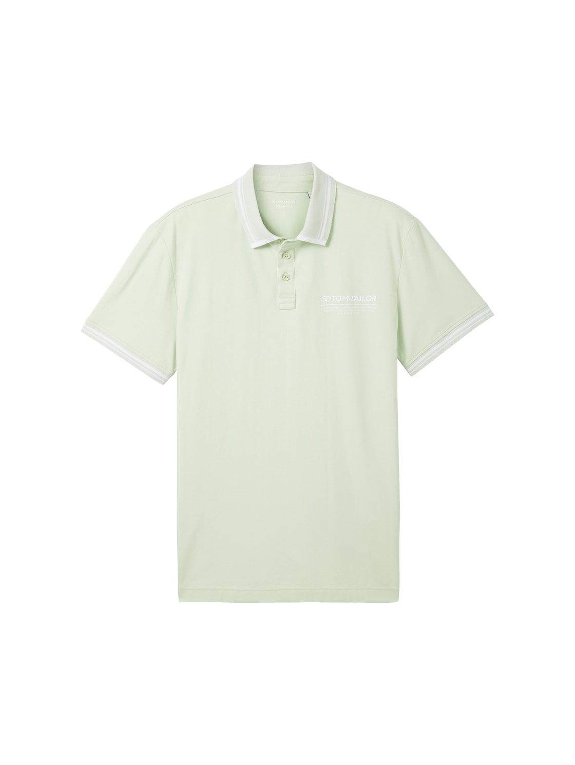 TOM TAILOR Herren Poloshirt mit Logo Print, grün, Uni, Gr. XL von Tom Tailor