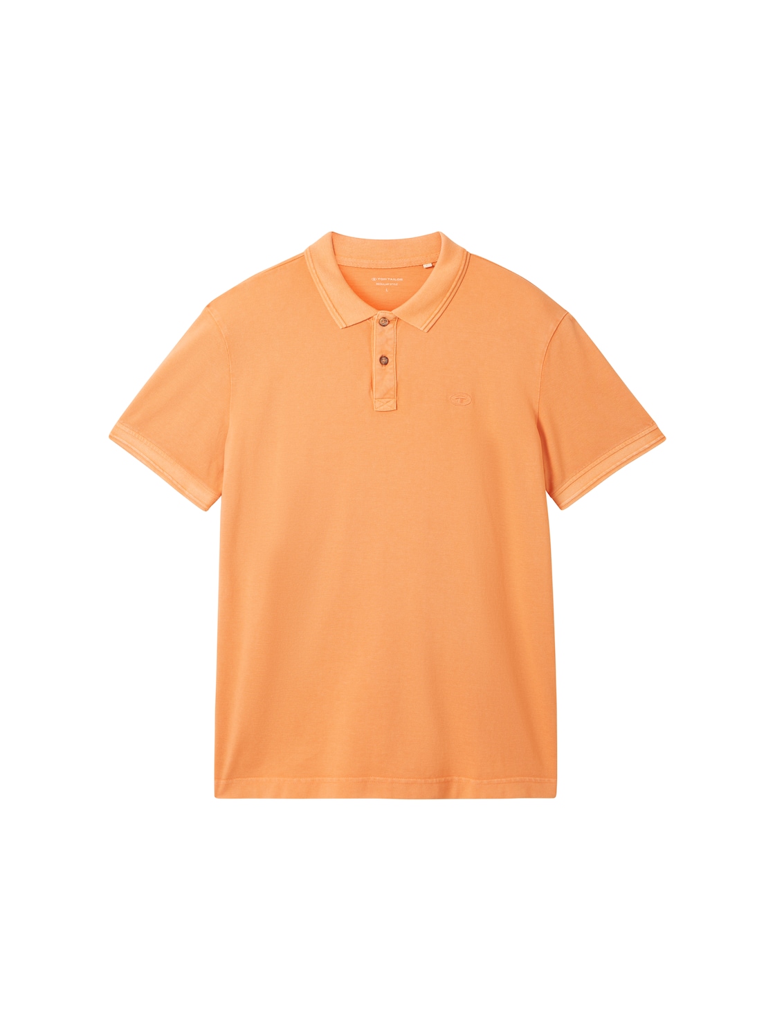TOM TAILOR Herren Poloshirt mit Logo Stickerei, orange, Uni, Gr. M von Tom Tailor