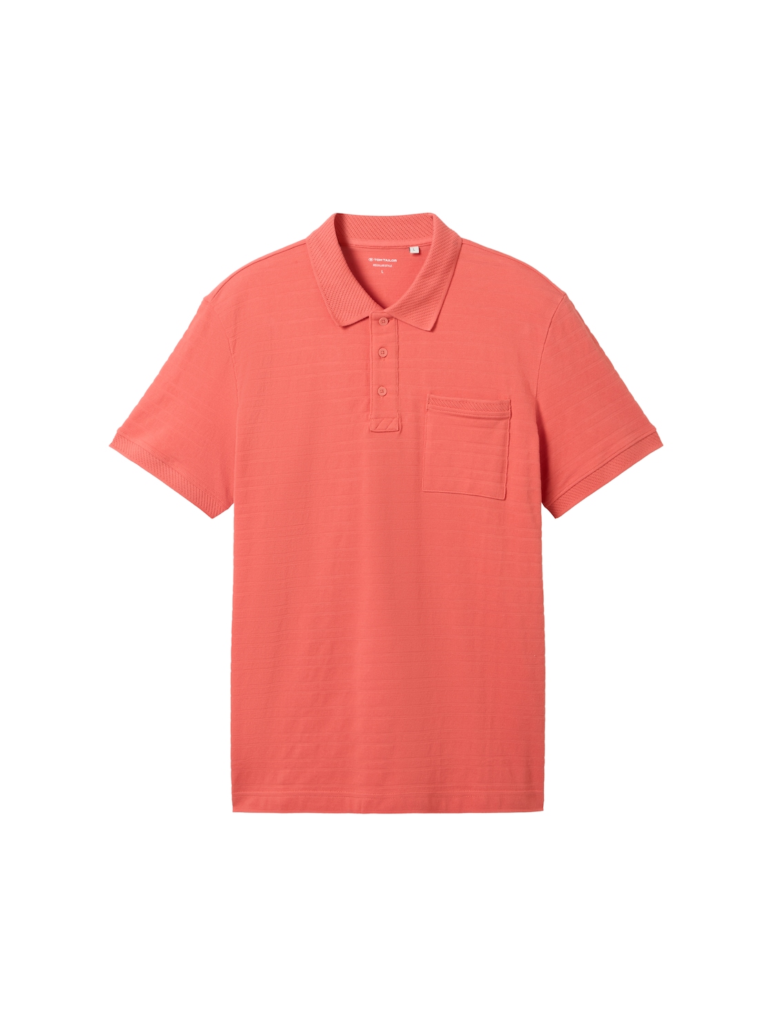 TOM TAILOR Herren Poloshirt mit Struktur, rot, Uni, Gr. S von Tom Tailor