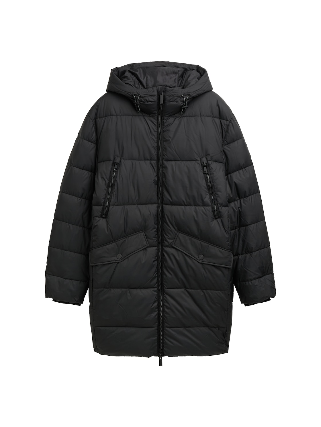 TOM TAILOR Herren Puffer Parka mit Kapuze, schwarz, Uni, Gr. XXXL von Tom Tailor