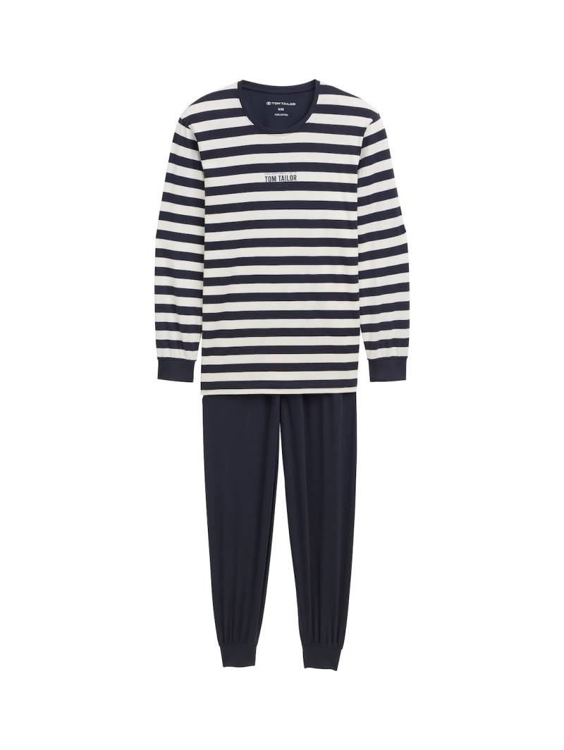 TOM TAILOR Herren Pyjama-Set mit Streifenmuster, blau, Gestreift, Gr. 56 von Tom Tailor