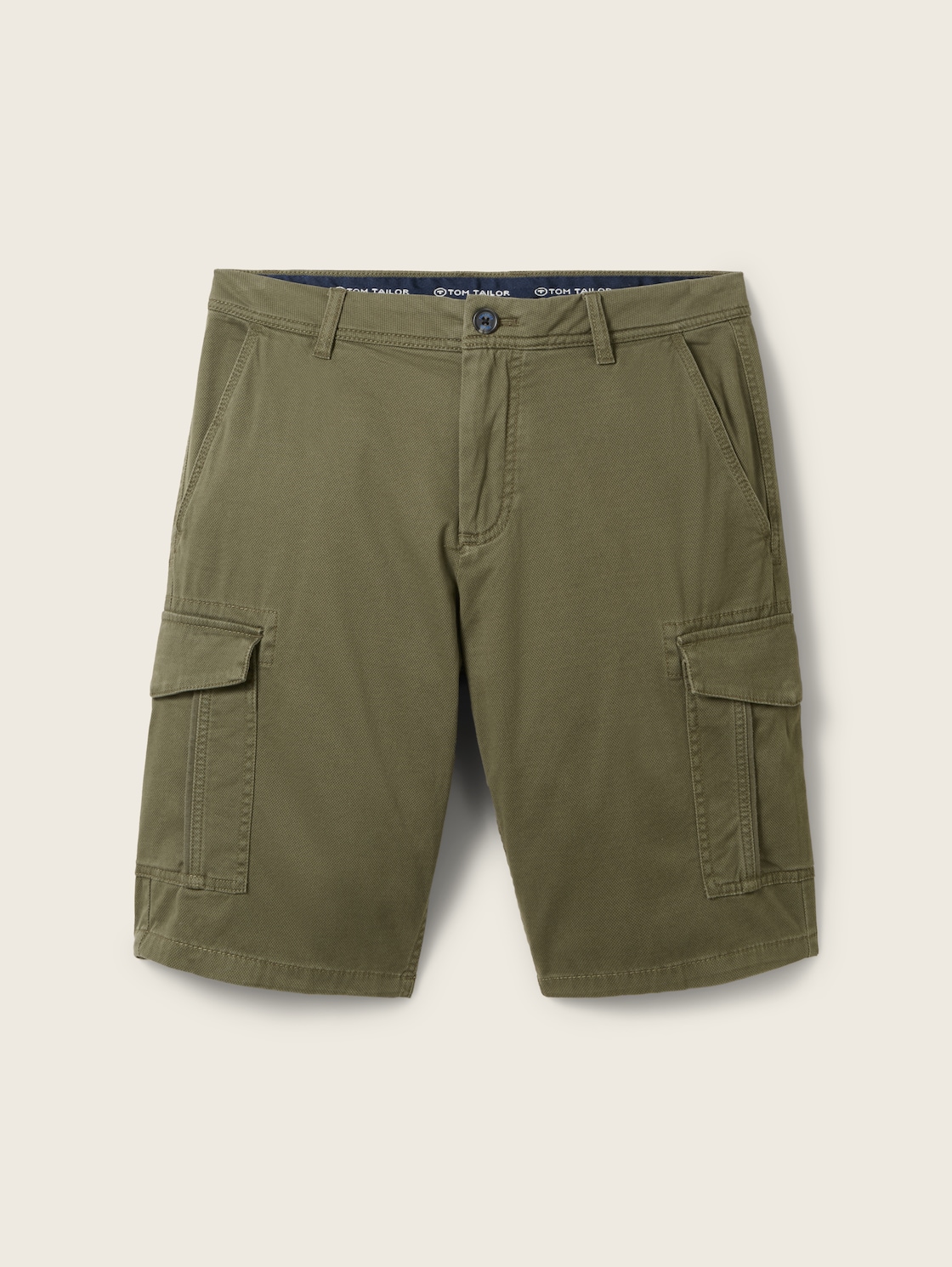 TOM TAILOR Herren Regular Cargoshorts, grün, Uni, Gr. 28 von Tom Tailor