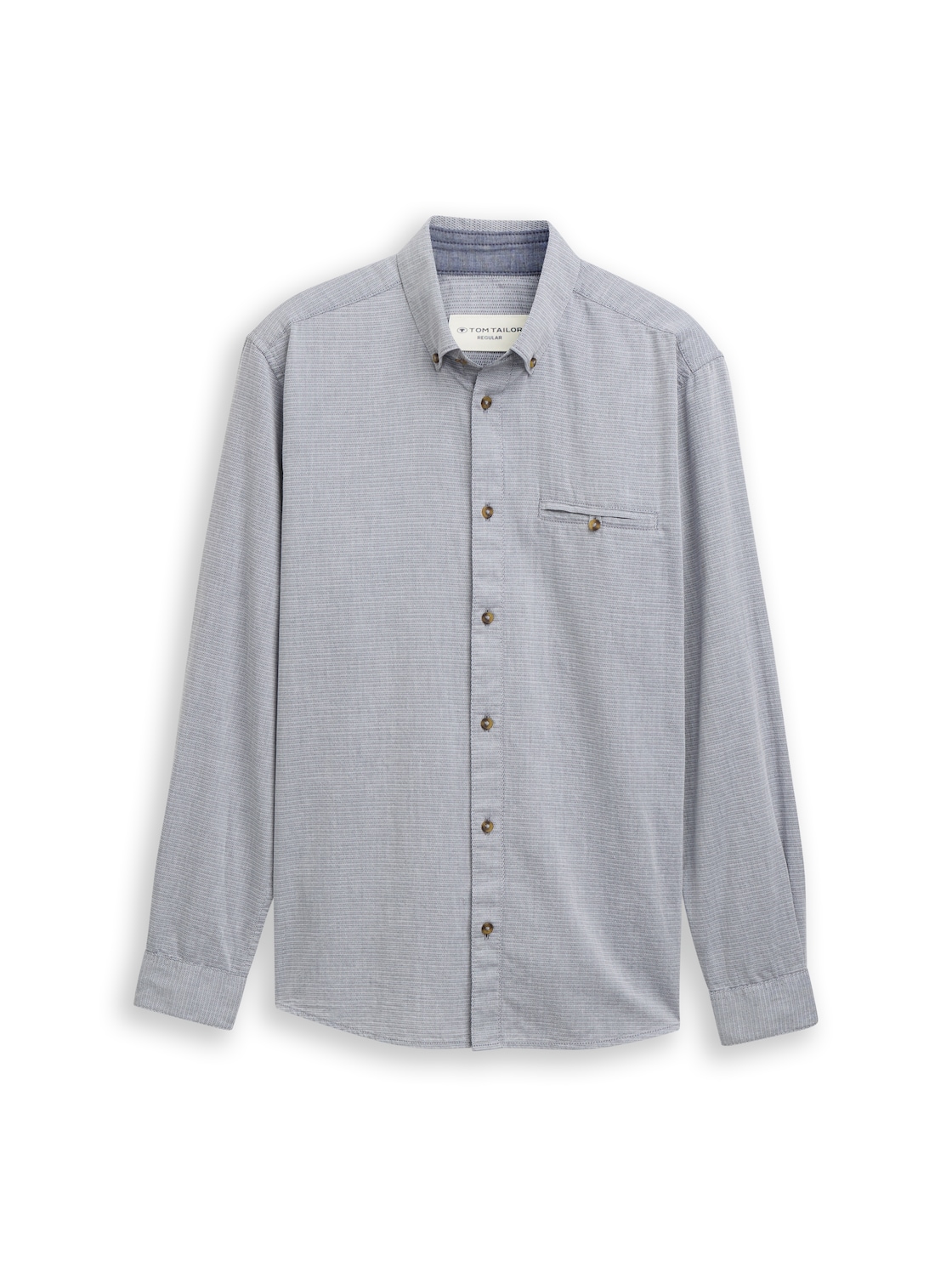 TOM TAILOR Herren Regular Fit Hemd aus Baumwolle, blau, Uni, Gr. XL von Tom Tailor