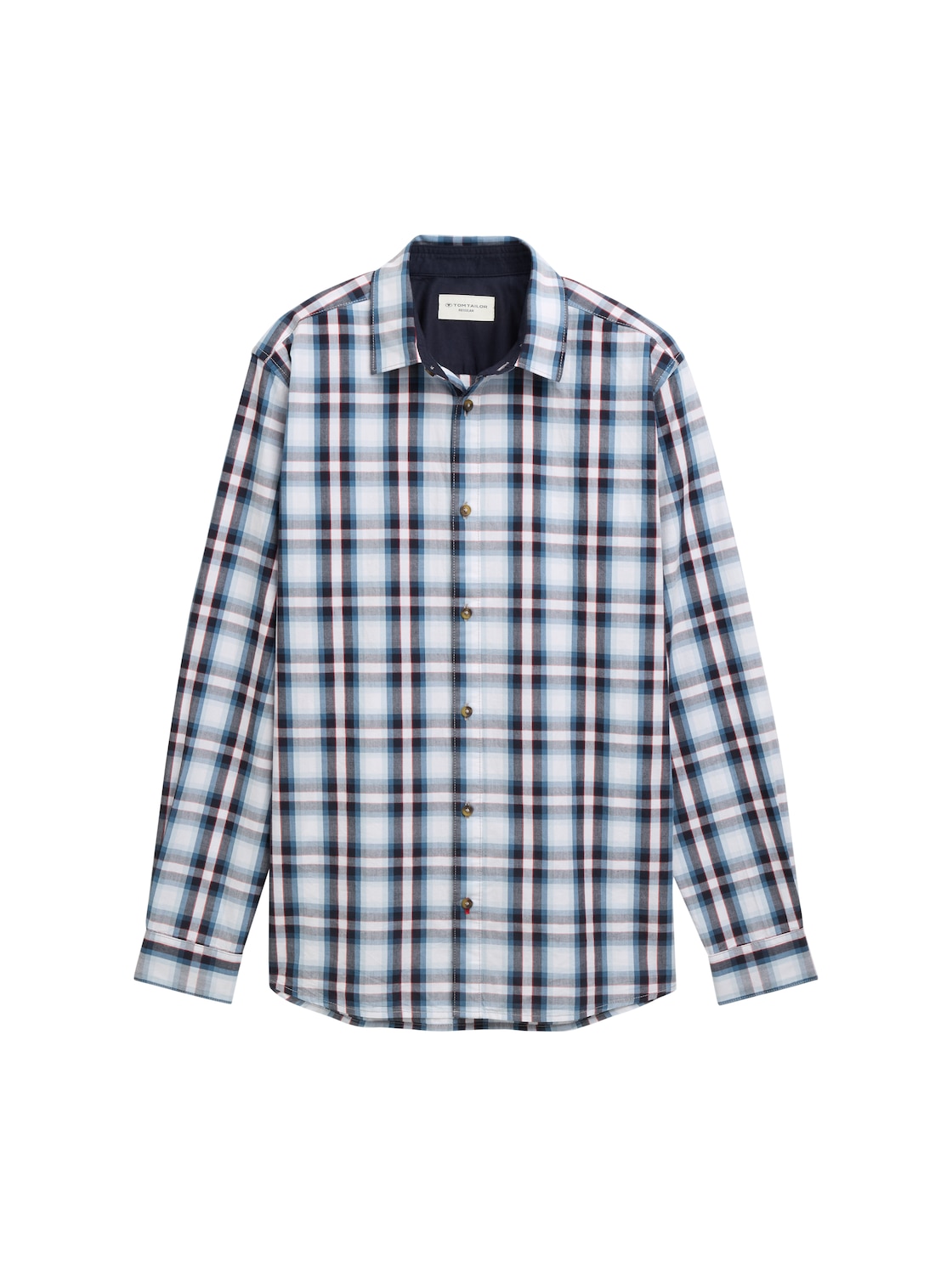 TOM TAILOR Herren Regular Fit Hemd mit Karo-Muster, blau, Kariert, Gr. XXL von Tom Tailor