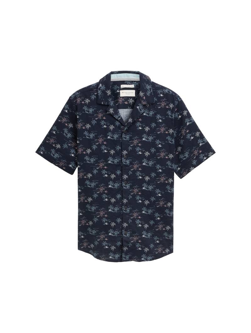 TOM TAILOR Herren Regular Fit Kurzarmhemd mit Leinenanteil, blau, Gemustert, Gr. XS TOM TAILOR Herren Regular Fit Kurzarmhemd mit Leinenanteil, blau, Gemustert, Gr. XS von Tom Tailor