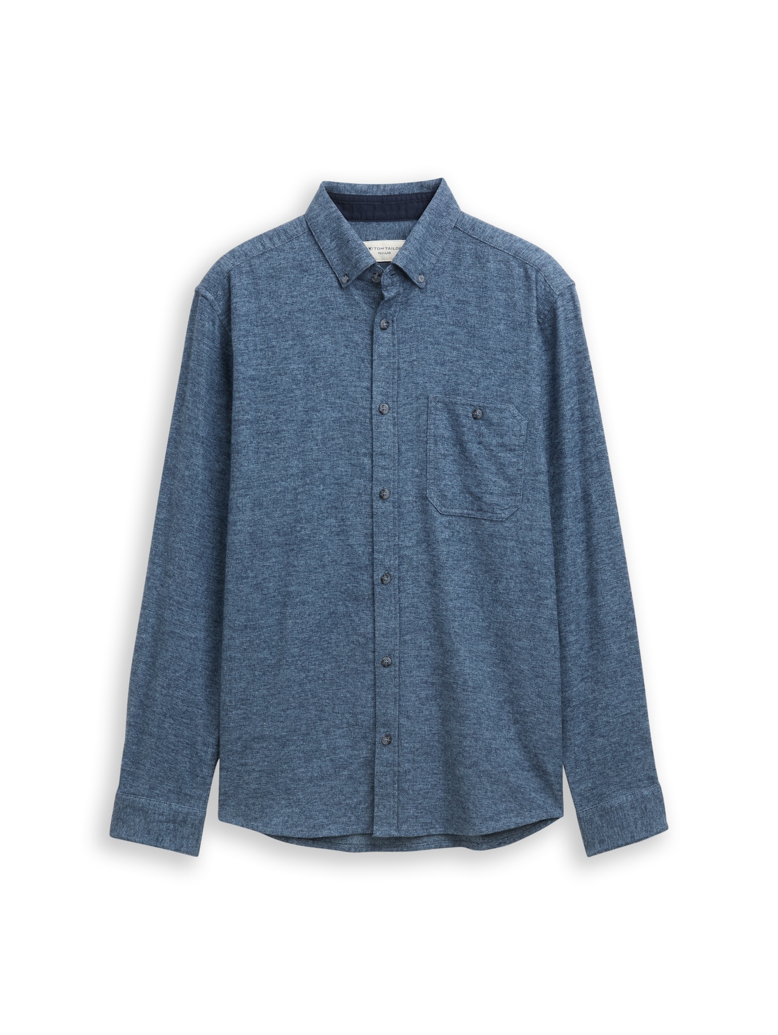 TOM TAILOR Herren Regular Fit Soft-Touch Hemd in Melange-Optik, blau, Meliert, Gr. XS von Tom Tailor