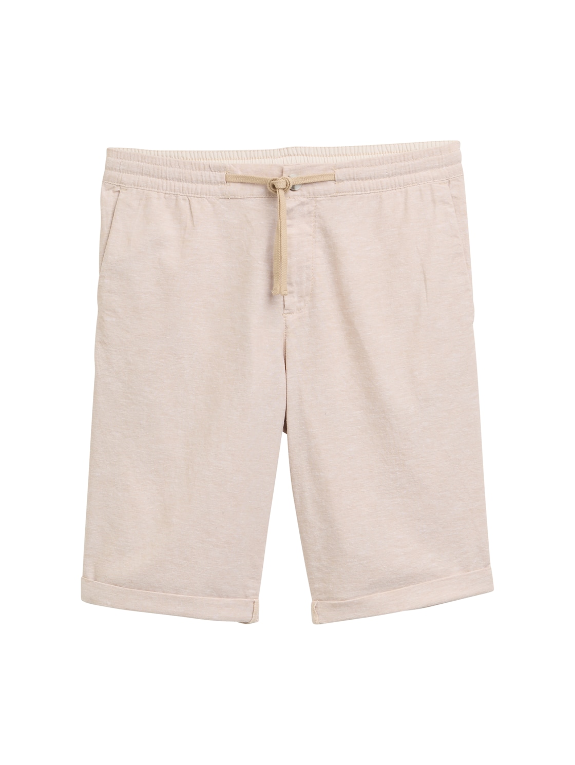 TOM TAILOR Herren Regular Shorts mit Leinenanteil, braun, Meliert, Gr. L von Tom Tailor