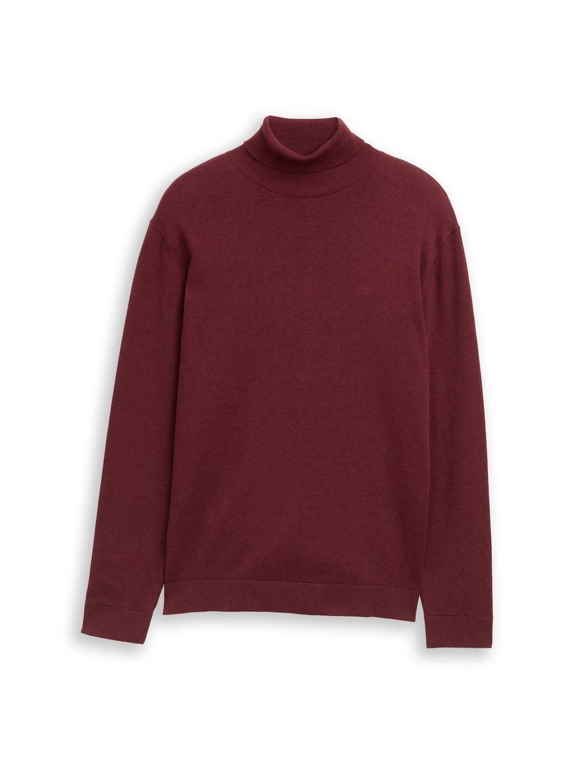 TOM TAILOR Herren Rollkragenpullover aus Baumwolle, rot, Meliert, Gr. XXL von Tom Tailor