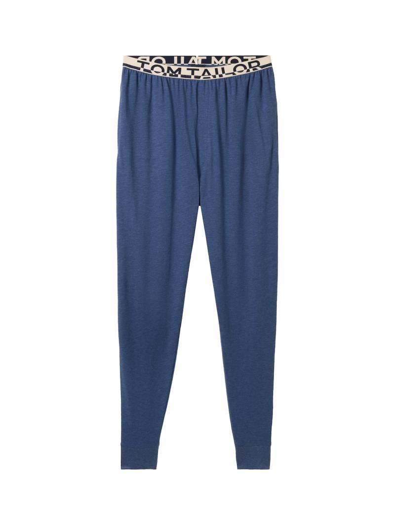 TOM TAILOR Herren Pyjama-Hose in Melange-Optik, blau, Meliert, Gr. 48 von Tom Tailor
