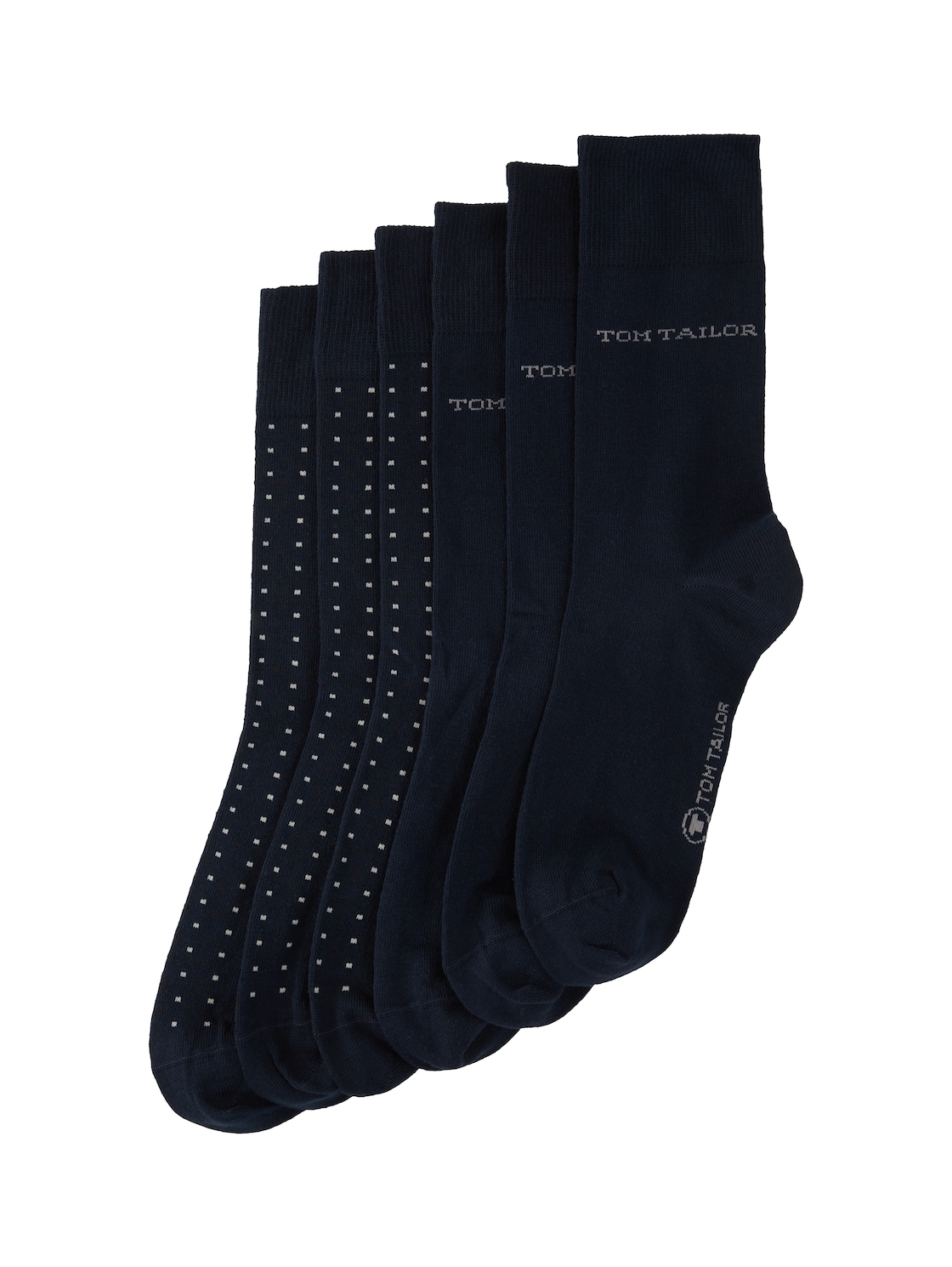 TOM TAILOR Herren Sechserpack Basic Socken, blau, Punktemuster, Gr. 39-42 von Tom Tailor