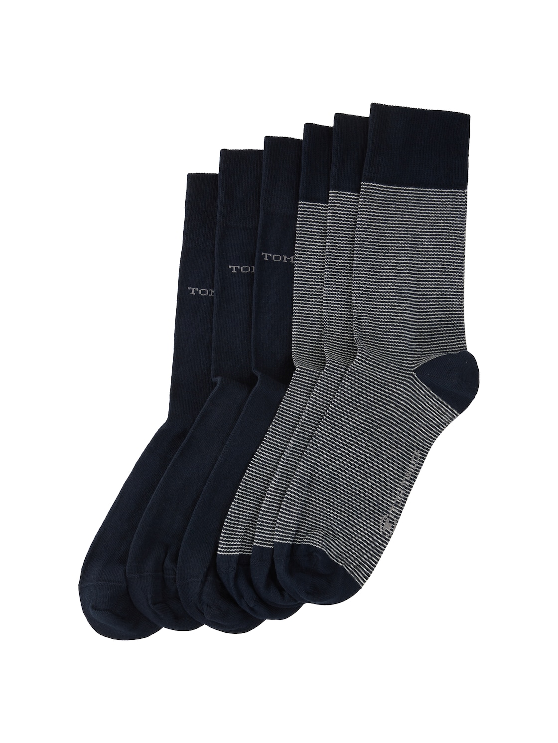 TOM TAILOR Herren Sechserpack Socken, blau, Streifenmuster, Gr. 39-42 von Tom Tailor