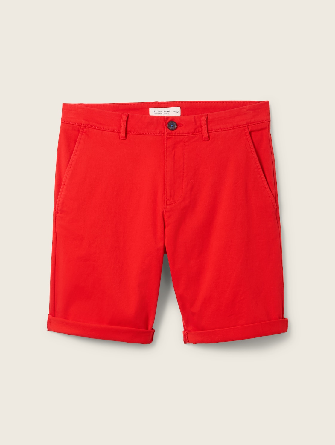 TOM TAILOR Herren Slim Chino Shorts, rot, Uni, Gr. 40 von Tom Tailor