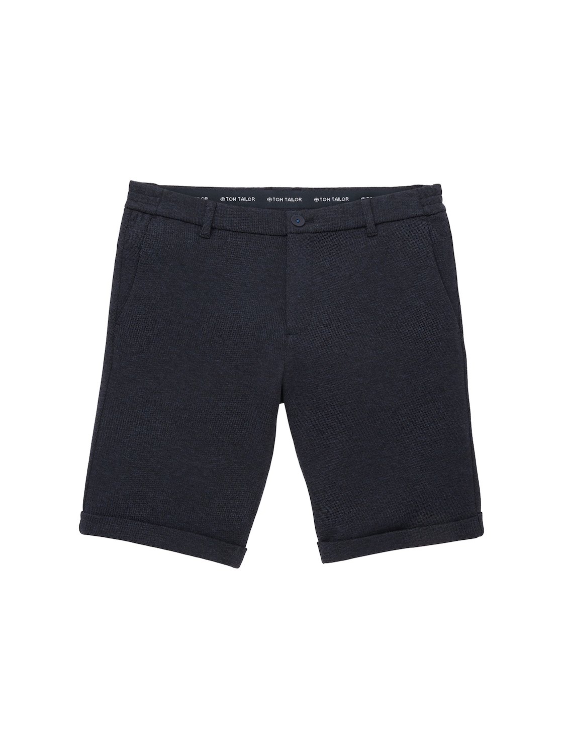 TOM TAILOR Herren Slim Chino Shorts in Melange Optik, blau, Melange Optik, Gr. 38 von Tom Tailor