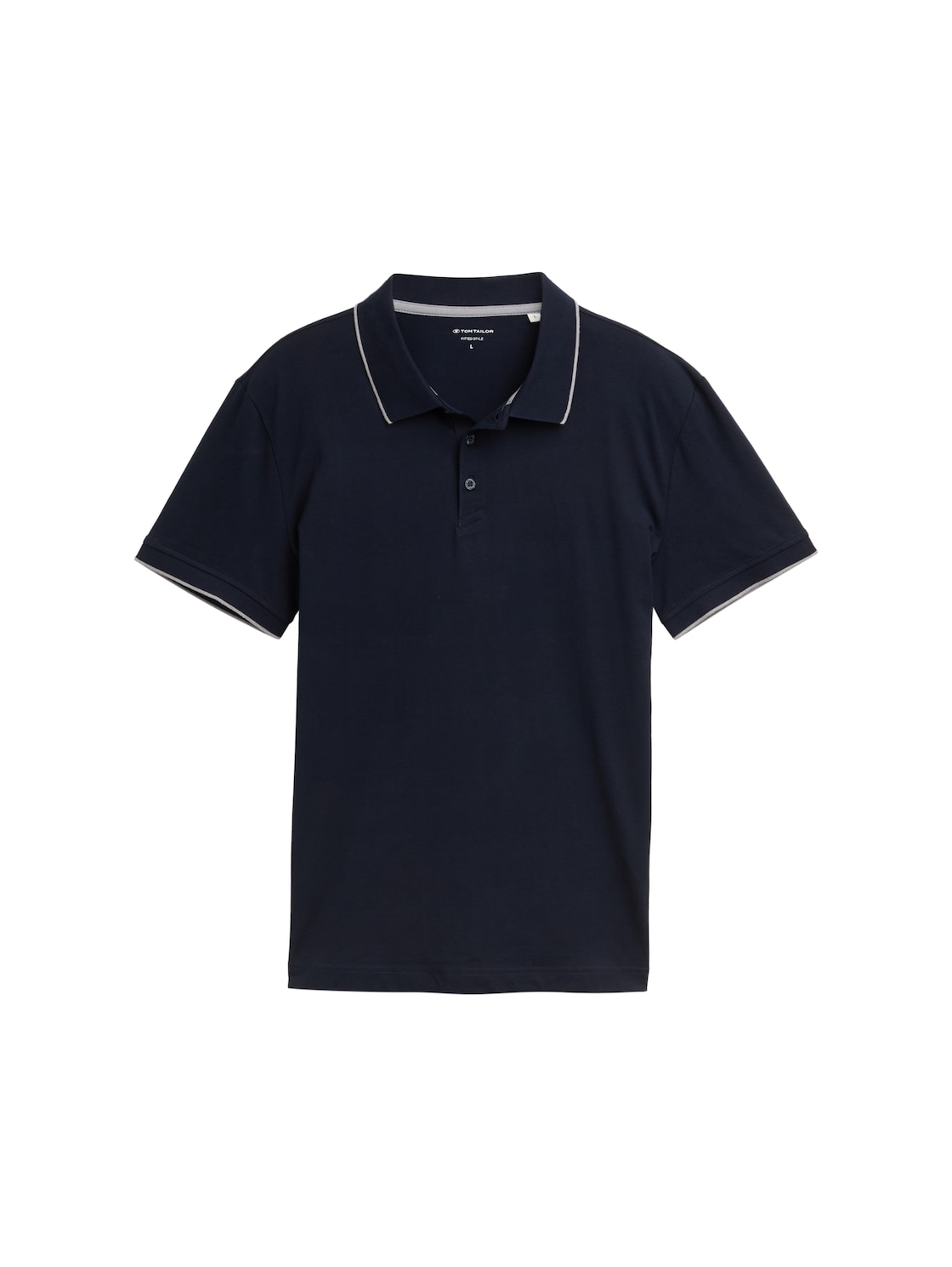 TOM TAILOR Herren Slim Fit Jersey Poloshirt mit Stretch, blau, Uni, Gr. M von Tom Tailor
