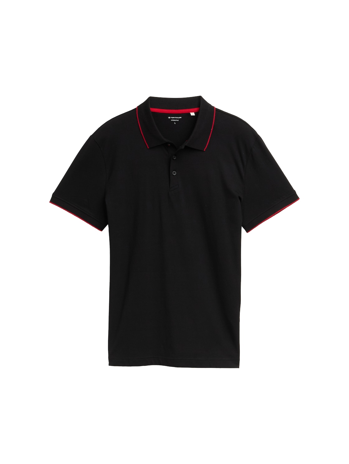 TOM TAILOR Herren Slim Fit Jersey Poloshirt mit Stretch, schwarz, Uni, Gr. XXL von Tom Tailor