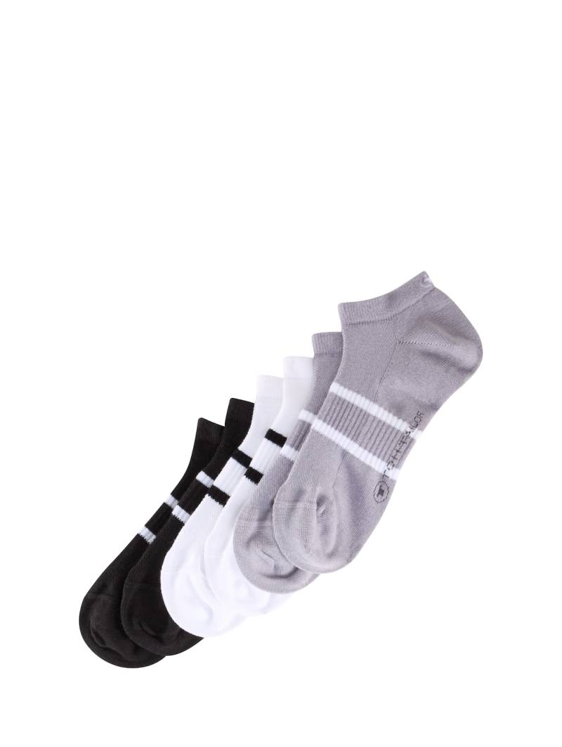 TOM TAILOR Herren Sneakersocken im 6er-Pack, schwarz, Gestreift, Gr. 39-42 von Tom Tailor