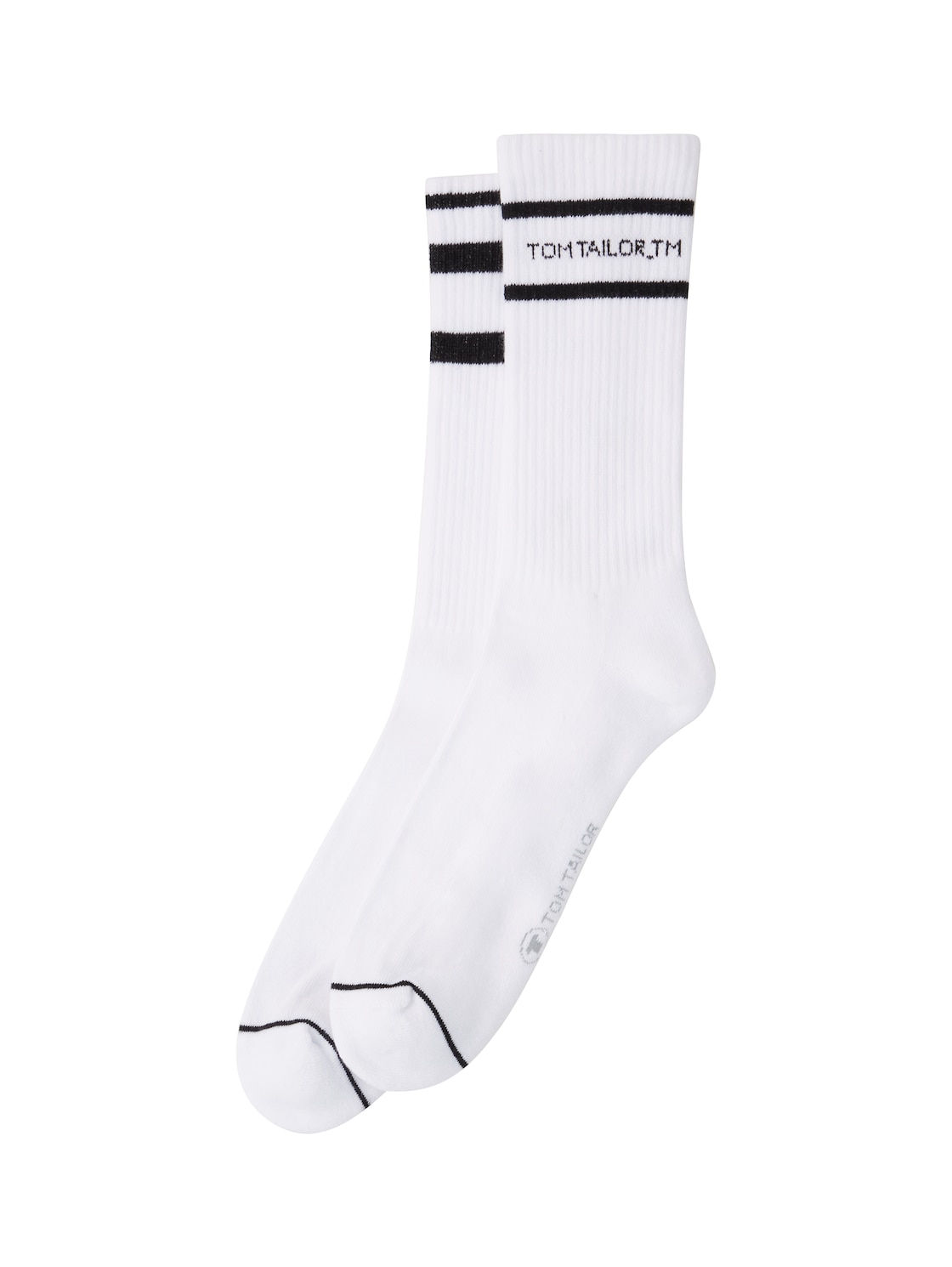 TOM TAILOR Herren Socken im 2er-Set, weiß, Blockstreifen, Gr. 39-42 von Tom Tailor