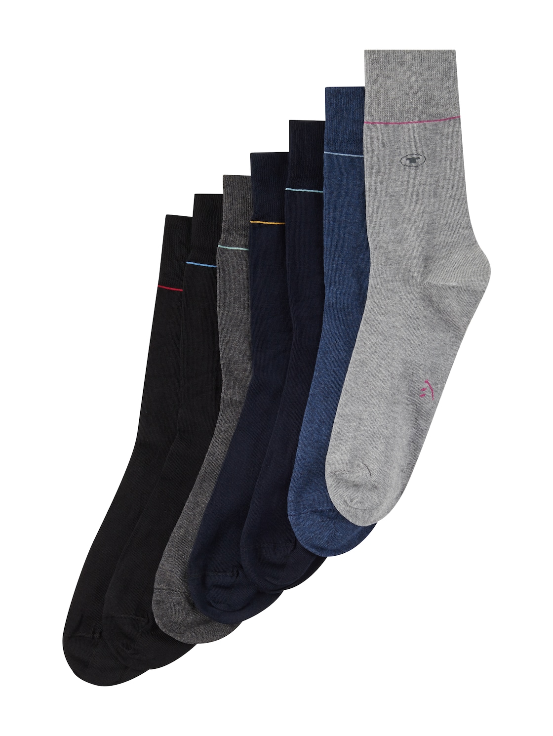 TOM TAILOR Herren Socken in einer 7-Tage-Box, grau, Uni, Gr. 35-38 von Tom Tailor