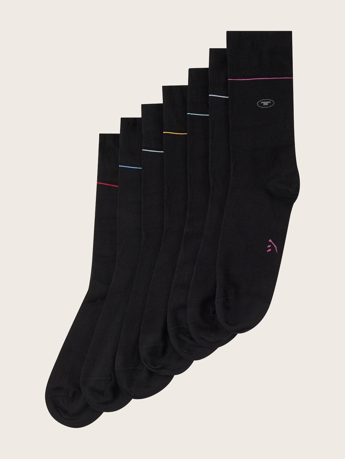 TOM TAILOR Herren Socken in einer 7-Tage-Box, schwarz, Uni, Gr. 35-38 von Tom Tailor