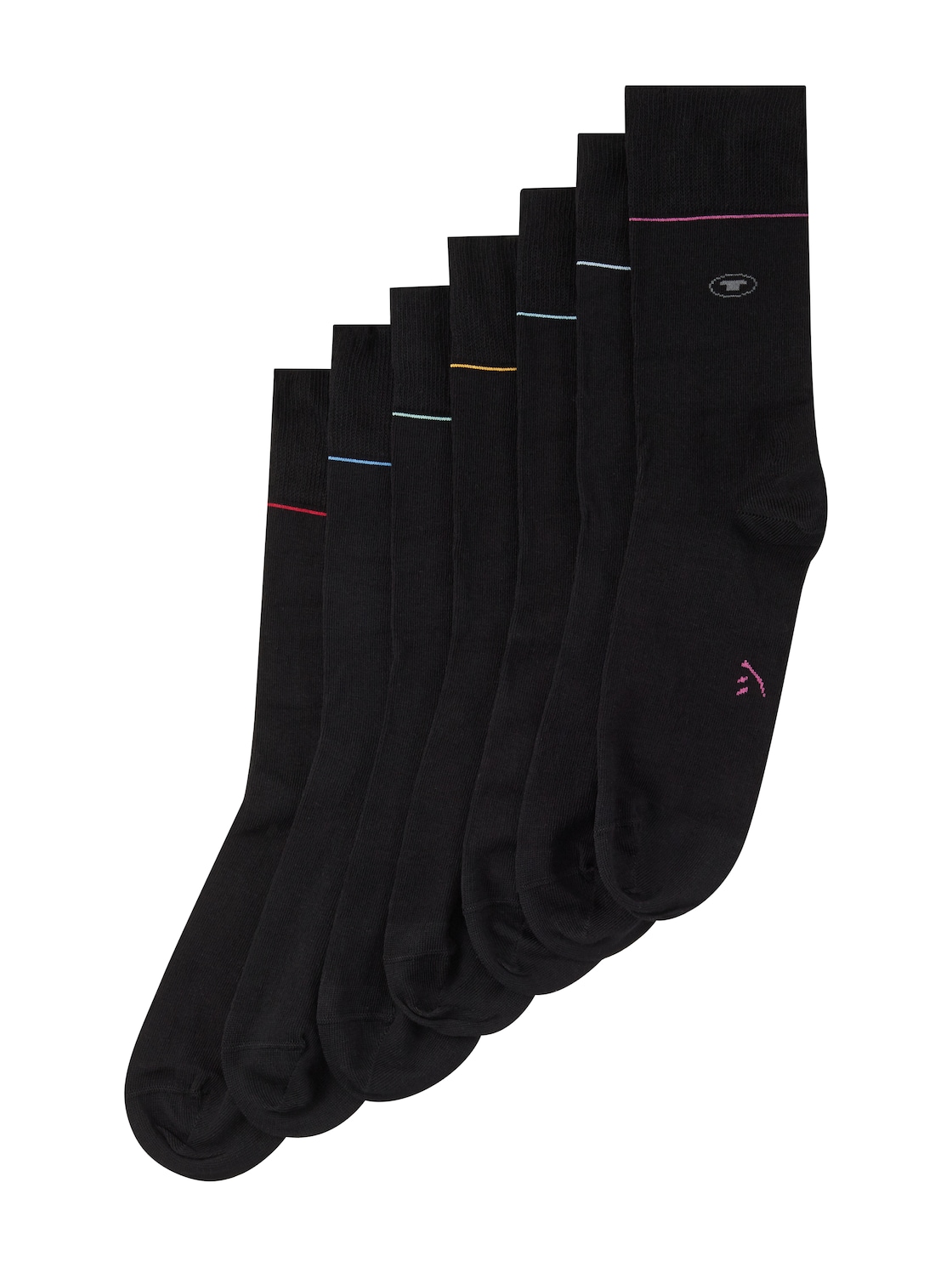 TOM TAILOR Herren Socken in einer 7-Tage-Box, schwarz, Uni, Gr. 39-42 von Tom Tailor