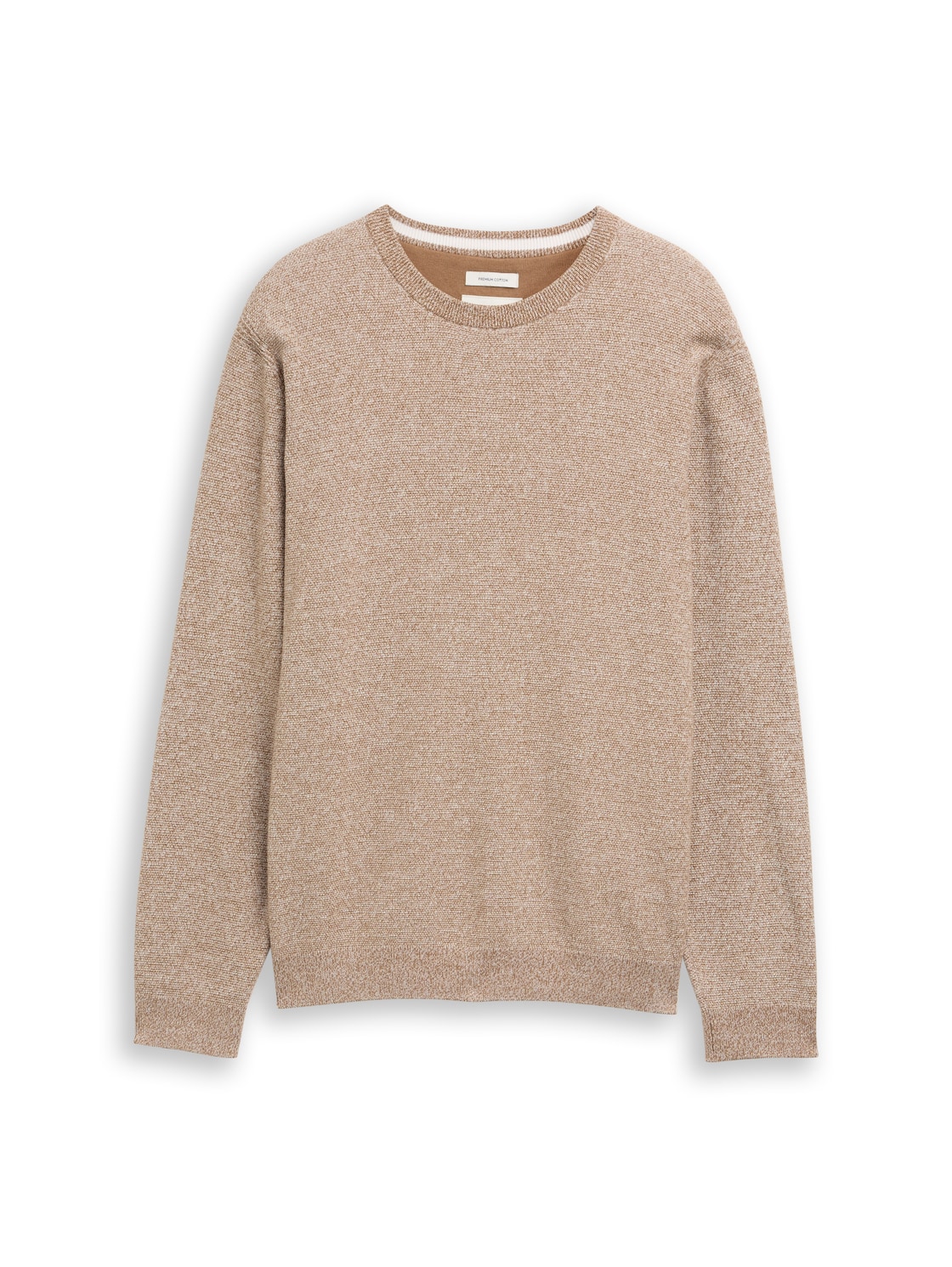 TOM TAILOR Herren Strickpullover aus Bio-Baumwolle, braun, Meliert, Gr. XL von Tom Tailor