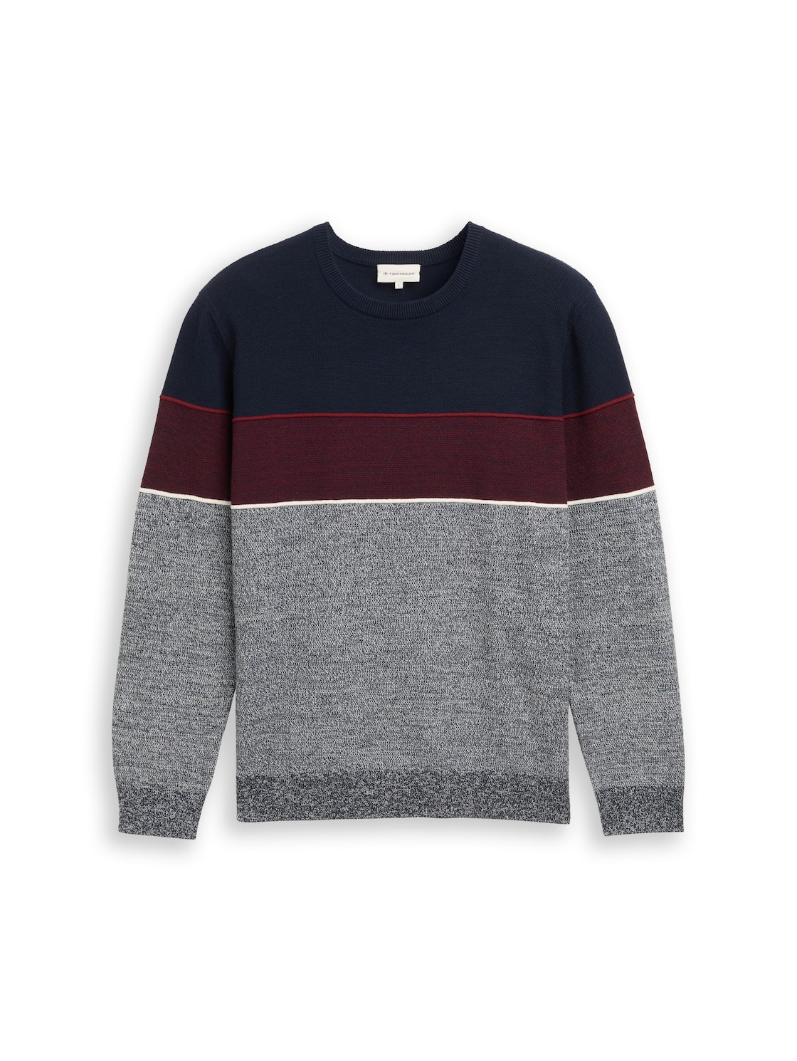 TOM TAILOR Herren Strickpullover mit Colour Blocking, blau, Colour Blocking, Gr. S von Tom Tailor