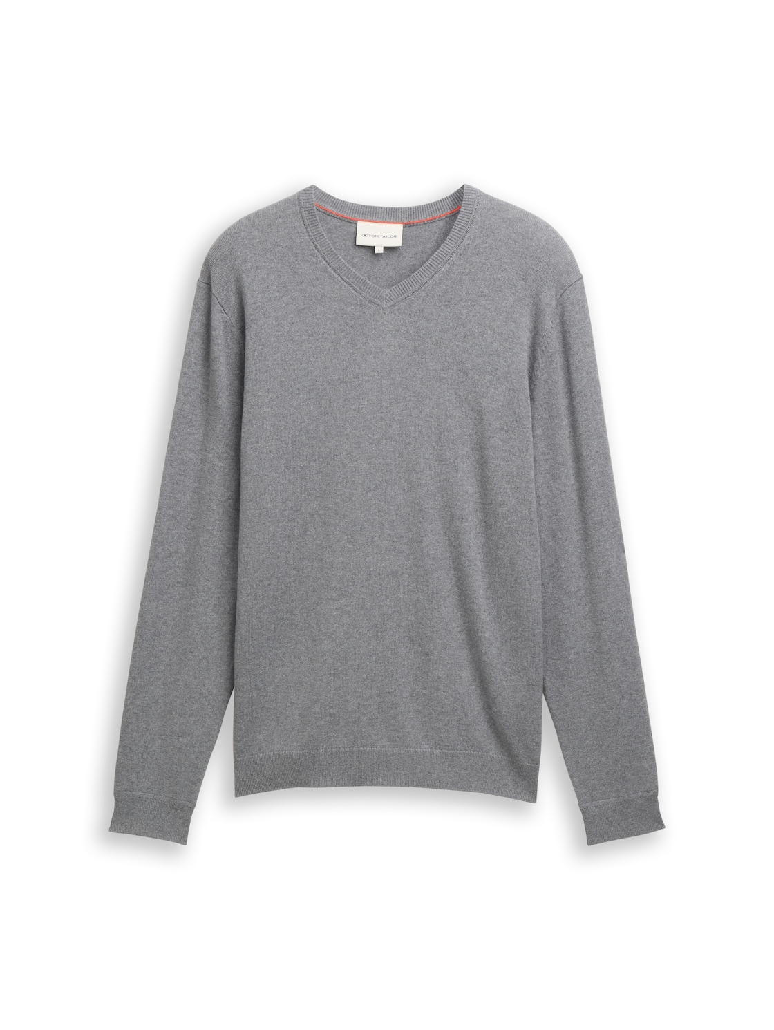 TOM TAILOR Herren Strickpullover mit Kaschmir-Anteil, grau, Meliert, Gr. M von Tom Tailor