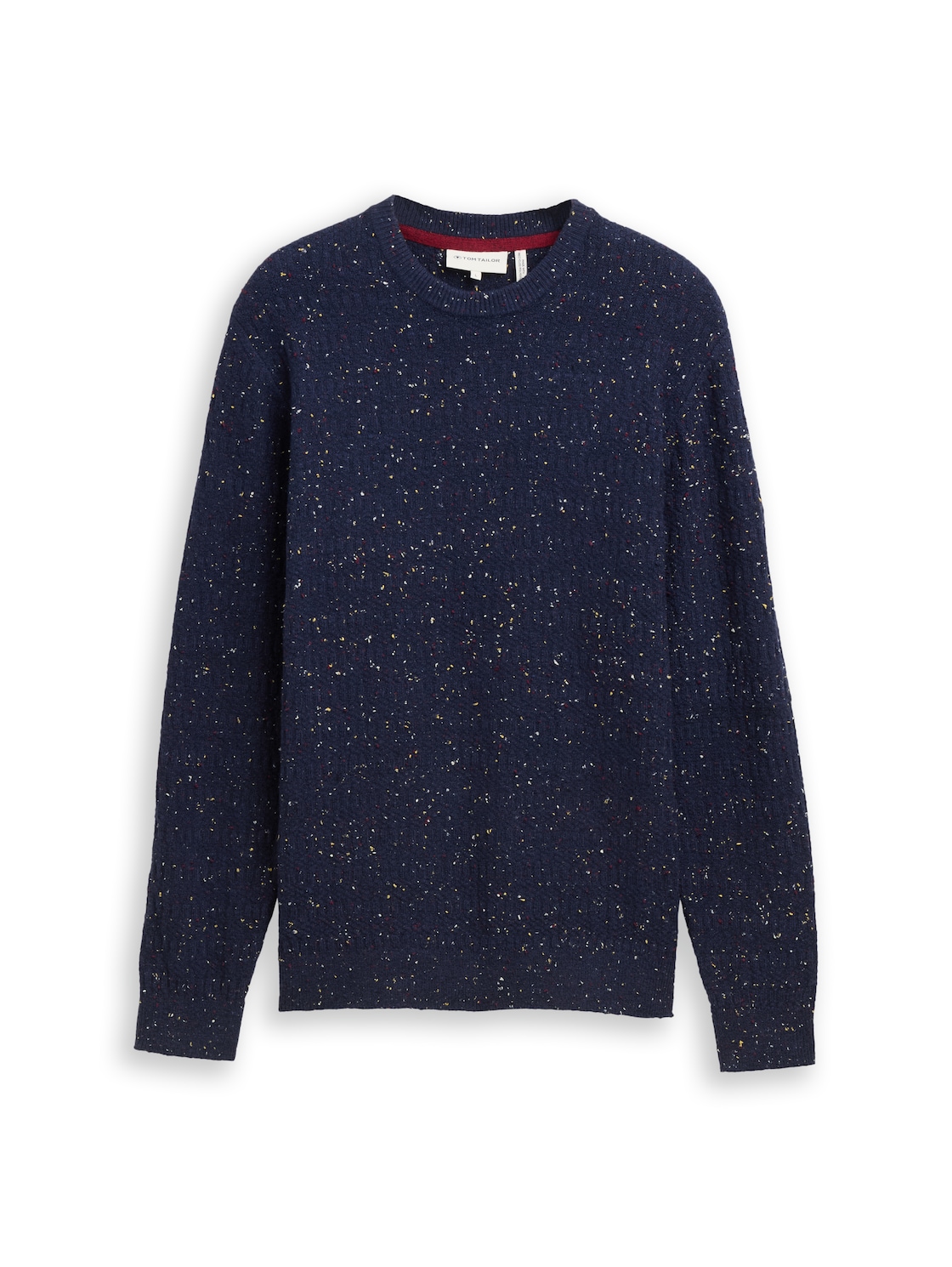 TOM TAILOR Herren Strickpullover mit Rundhalsausschnitt, blau, Meliert, Gr. XL von Tom Tailor