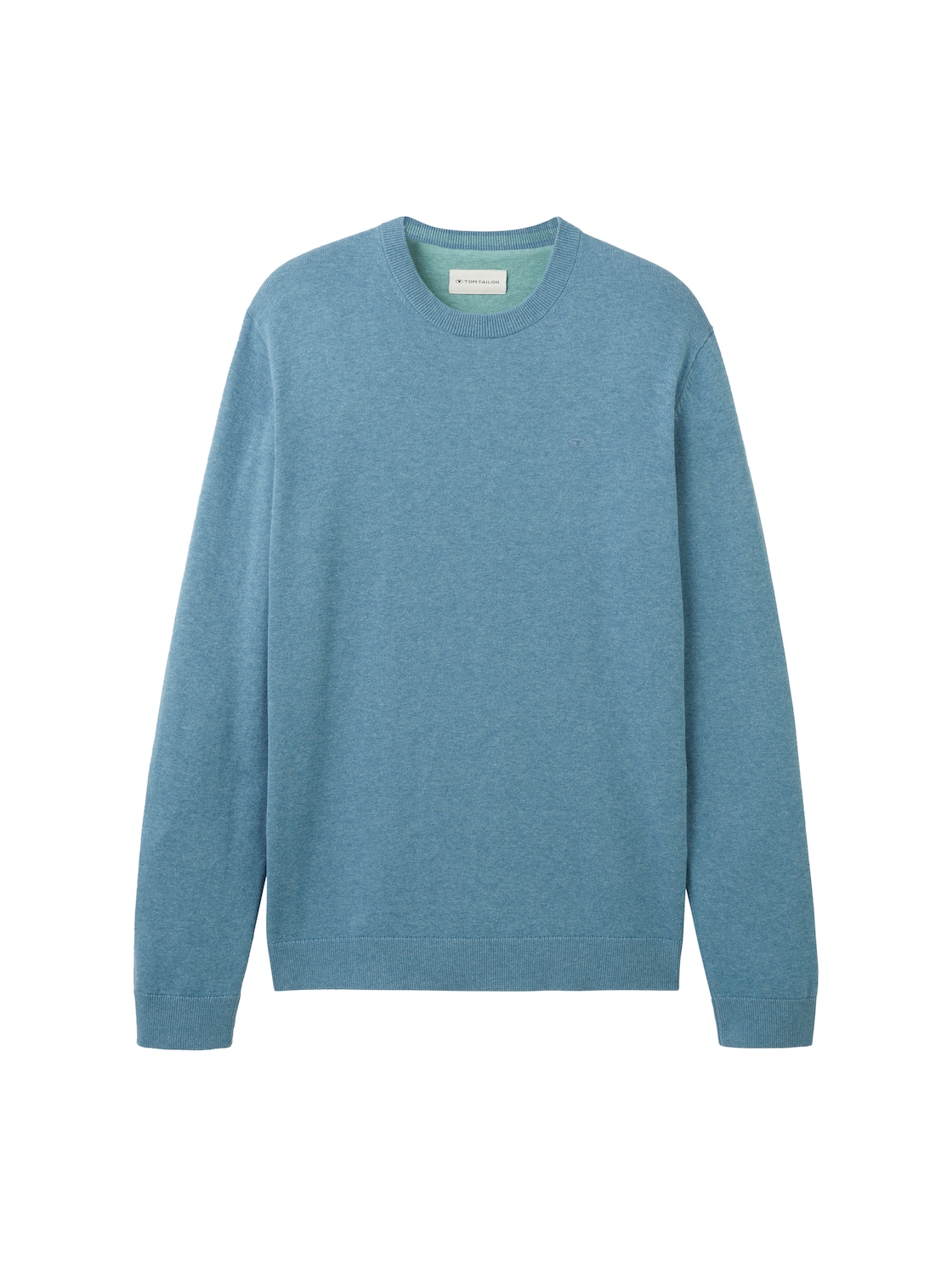 TOM TAILOR Herren Strickpullover mit Rundhalsausschnitt, blau, Uni, Gr. XXXL von Tom Tailor