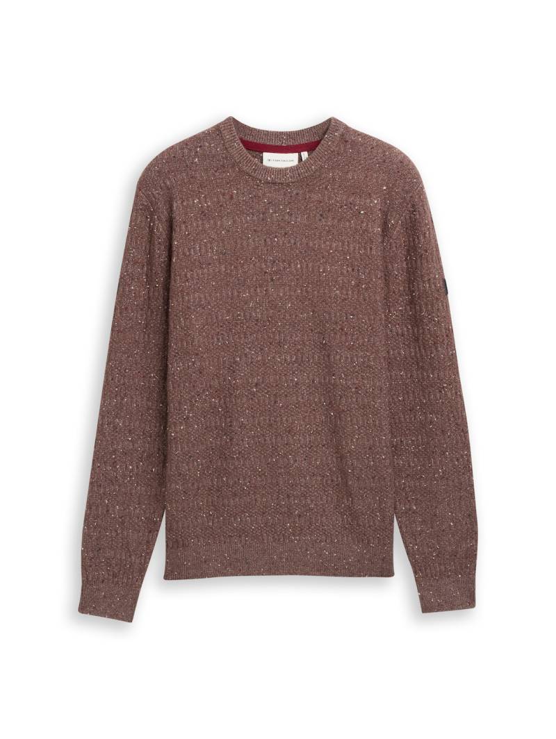 TOM TAILOR Herren Strickpullover mit Rundhalsausschnitt, braun, Meliert, Gr. XXL TOM TAILOR Herren Strickpullover mit Rundhalsausschnitt, braun, Meliert, Gr. XXL von Tom Tailor