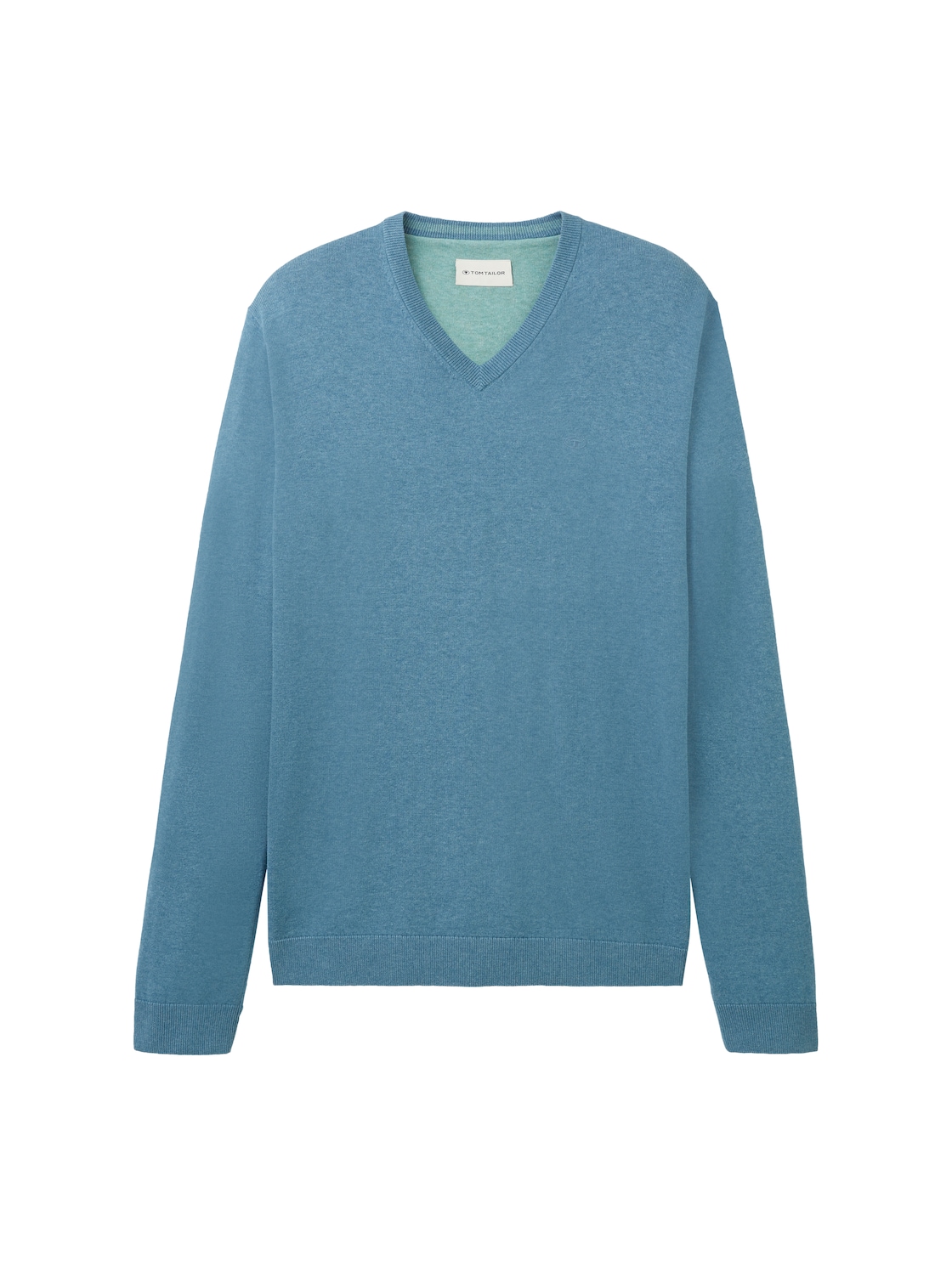 TOM TAILOR Herren Strickpullover mit V-Ausschnitt, blau, Uni, Gr. XXXL von Tom Tailor