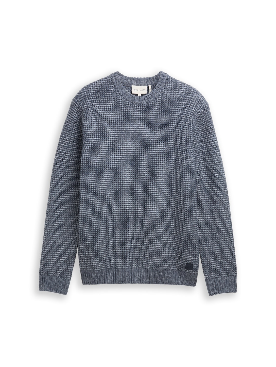 TOM TAILOR Herren Strickpullover mit Wollanteil, blau, Meliert, Gr. L von Tom Tailor