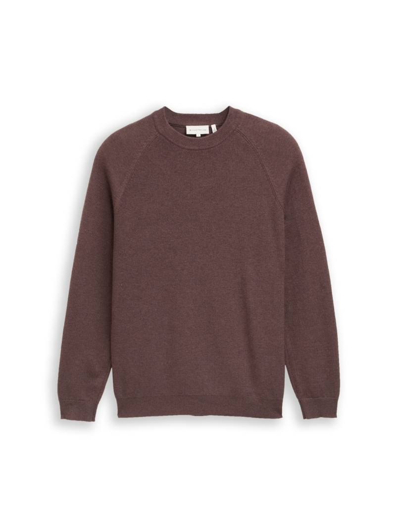 TOM TAILOR Herren Strickpullover mit Wollanteil, braun, Meliert, Gr. XXL von Tom Tailor
