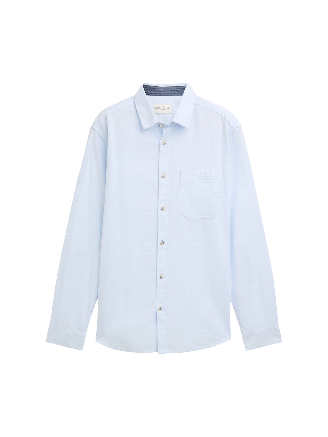 TOM TAILOR Herren Strukturiertes Hemd mit Brusttasche, blau, Uni, Gr. XXXL von Tom Tailor