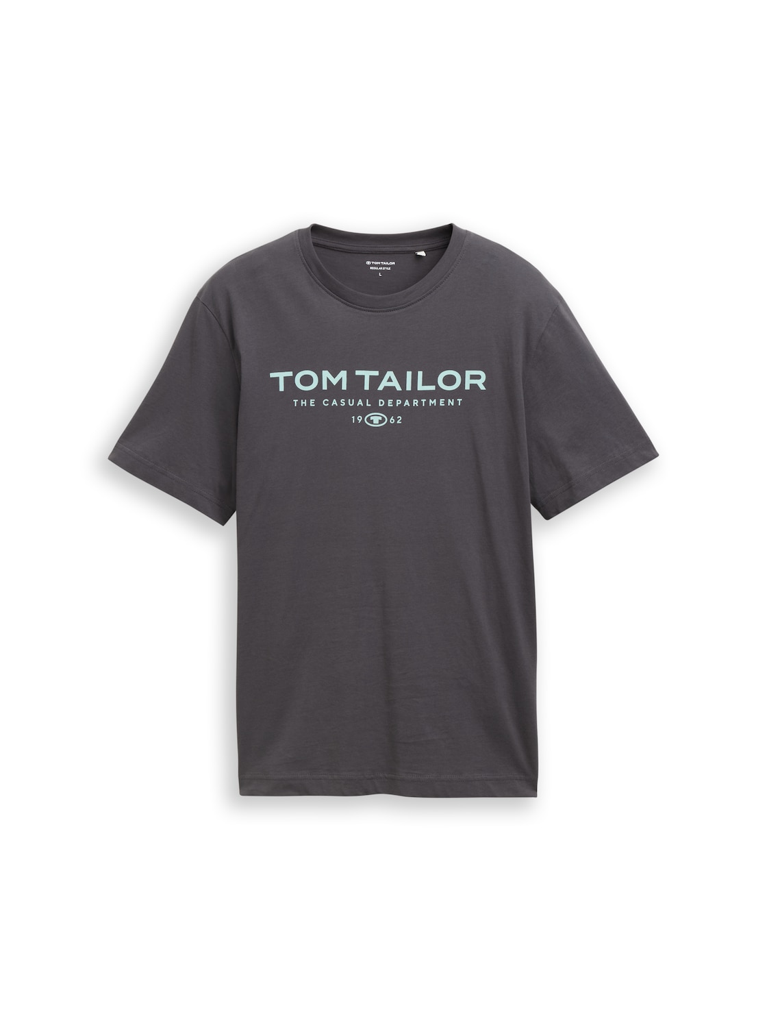TOM TAILOR Herren T-Shirt aus Baumwolle mit Logo-Print, schwarz, Uni, Gr. XXL von Tom Tailor