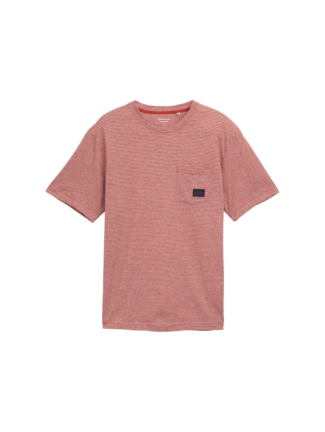 TOM TAILOR Herren T-Shirt mit Brusttasche, rot, Gestreift, Gr. XXL von Tom Tailor