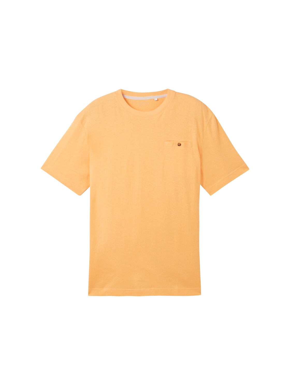 TOM TAILOR Herren T-Shirt mit Leinenanteil, orange, Uni, Gr. M von Tom Tailor