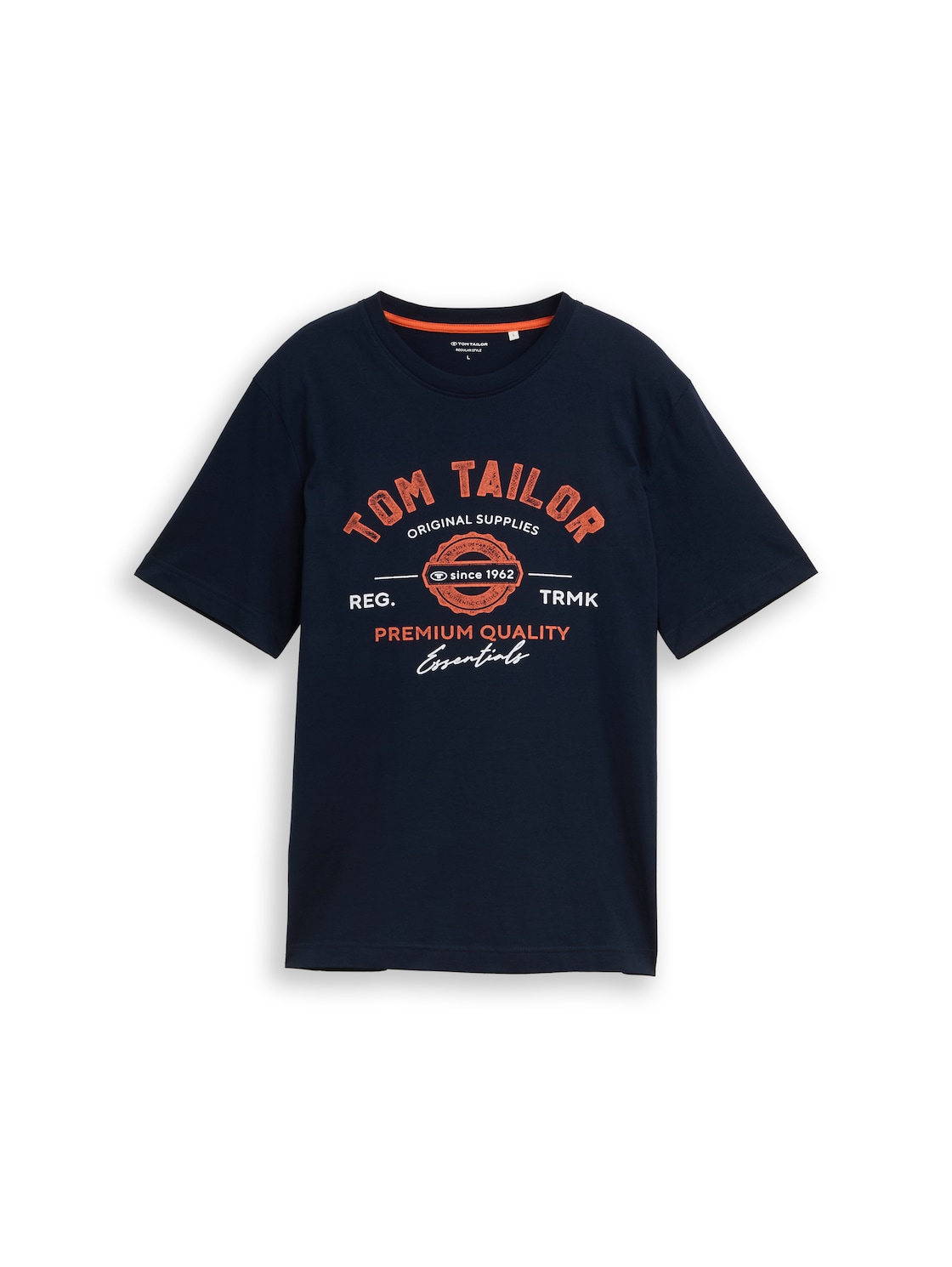 TOM TAILOR Herren T-Shirt mit Logo-Print, blau, Uni, Gr. XXXL von Tom Tailor